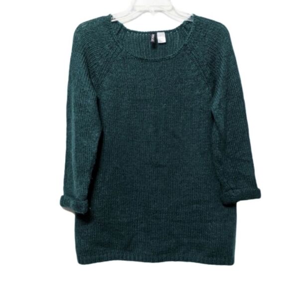 H&M Wool Mohair Blend Green Sweater 6 - Picture 1 of 7